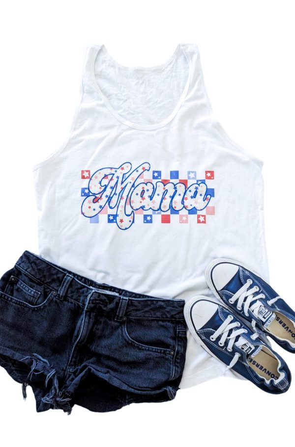 Red White and Blue Mama Comfort Tank Online Sale