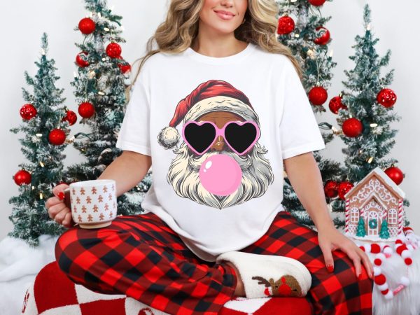 Bubble Gum Brown Santa Comfort Tee Sale - Image 2