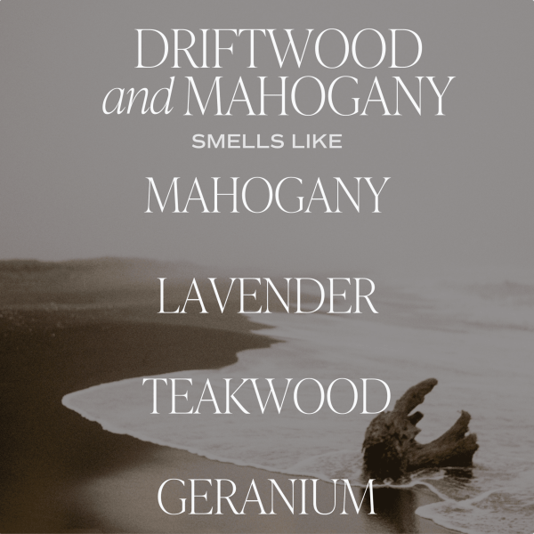 Driftwood and Mahogany Soy Candle - Clear Jar - 9 oz Online - Image 2