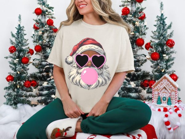 Bubble Gum Brown Santa Comfort Tee Sale