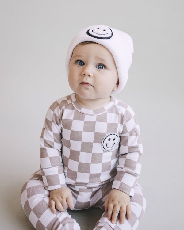 Checkered Smiley Lounge Set | Latte Online - Image 3