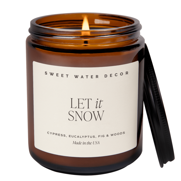 Let It Snow Soy Candle -  9 oz Amber Jar Discount