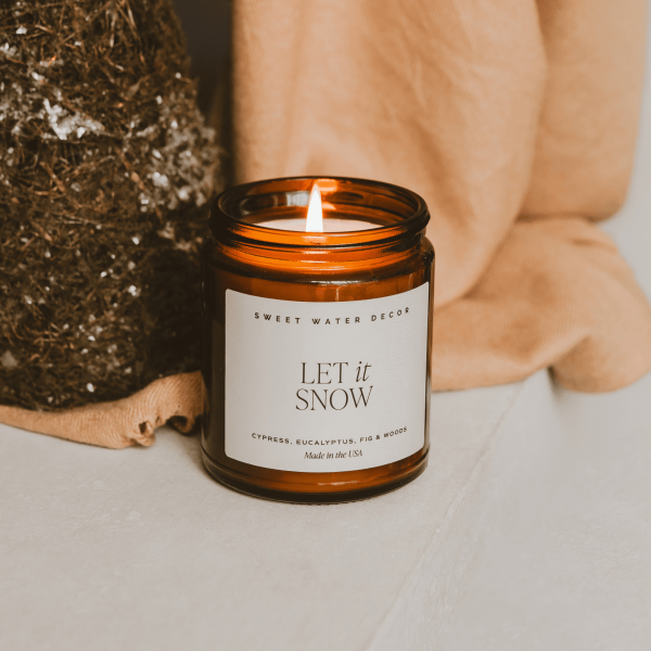 Let It Snow Soy Candle -  9 oz Amber Jar Discount - Image 3