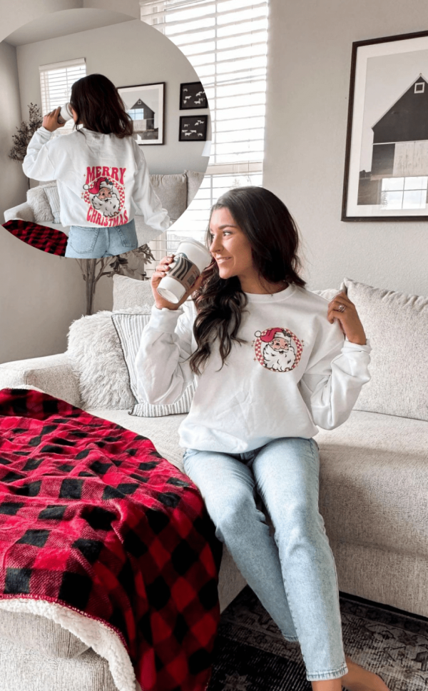 Santa Front and Back Pullover Hot on Sale