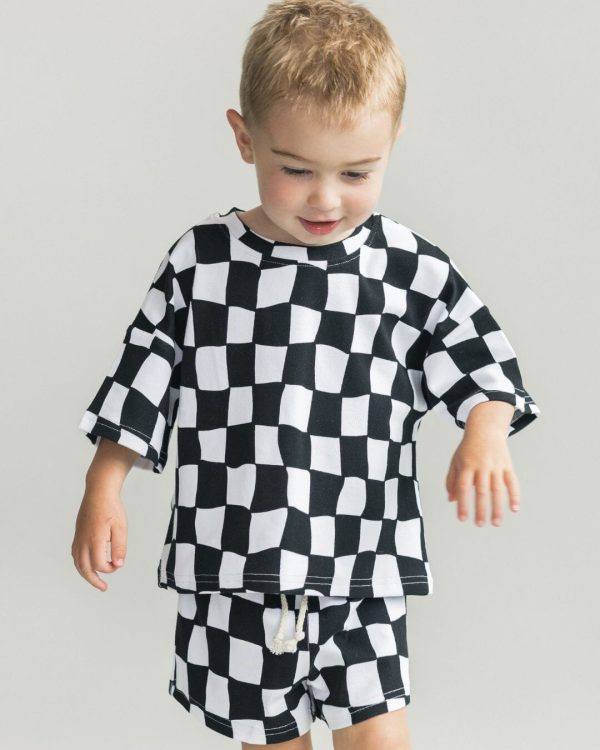 Shorts Set | Wavy Checkered Hot on Sale - Image 2