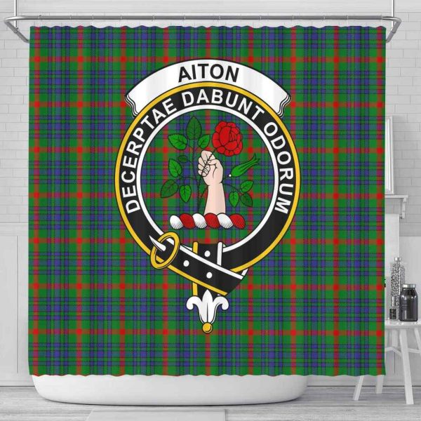 Aiton Tartan Crest Shower Curtain on Sale